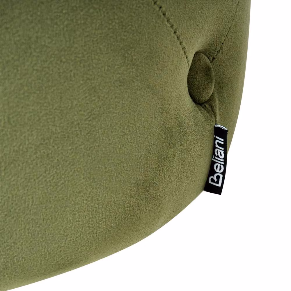 Wyld and Coco Green Velvet Round Tufted Ottoman Pouffe, Diameter: 40 cm – 5