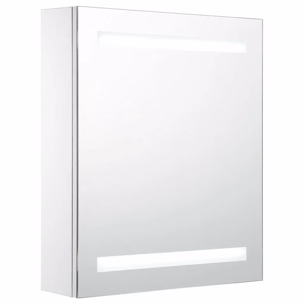 Berkfield Home LED Bathroom Mirror Cabinet in White, W/D/H: 50 x 13.5 x 60 cm – 2