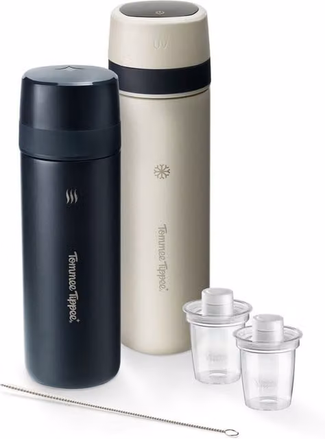 Tommee Tippee PrepGo Portable Formula Feed Maker Set with Built-in UV Steriliser, Black and White