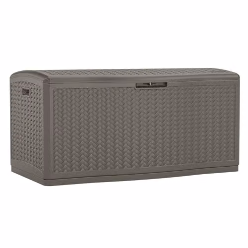 Rowlinson Minnesota 469L Garden Storage Box in Stone Grey, W134 x D74 x H66 cm – 2