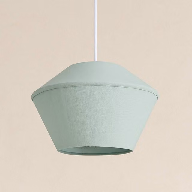 CGC Lighting Celest Spherical Cotton Fabric Lampshade in Pastel Green, Diameter: 30 cm