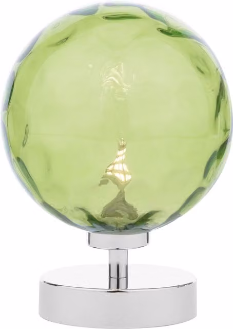 Dar ESB4150-14 Modern Silver and Green Glass Sphere Tabletop Pedestal Lamp with Replaceable G9 Bulb