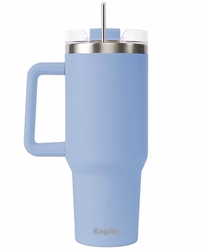 Keplin Insulated Travel Tumbler with Handle and Straw, 1.2 l, Blue – 1