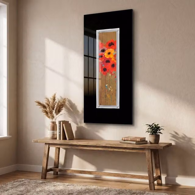 Premier Housewares Poppies Floral Framed Wall Art in Black and Multicolour – 4