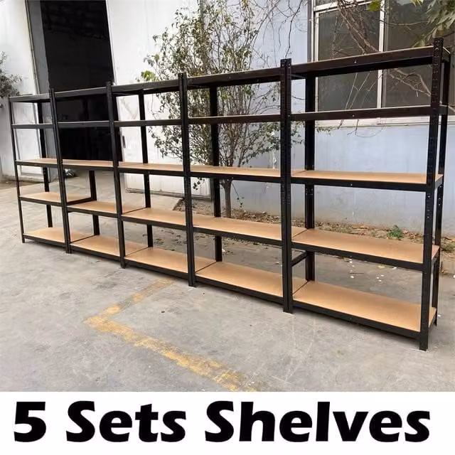 SPETLEK 5 Tier Heavy Duty Boltless Storage Rack in Brown – 1