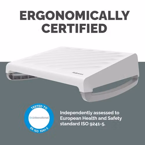 Fellowes Breyta Ergonomic Adjustable Under Desk Footrest Stool in White – 4