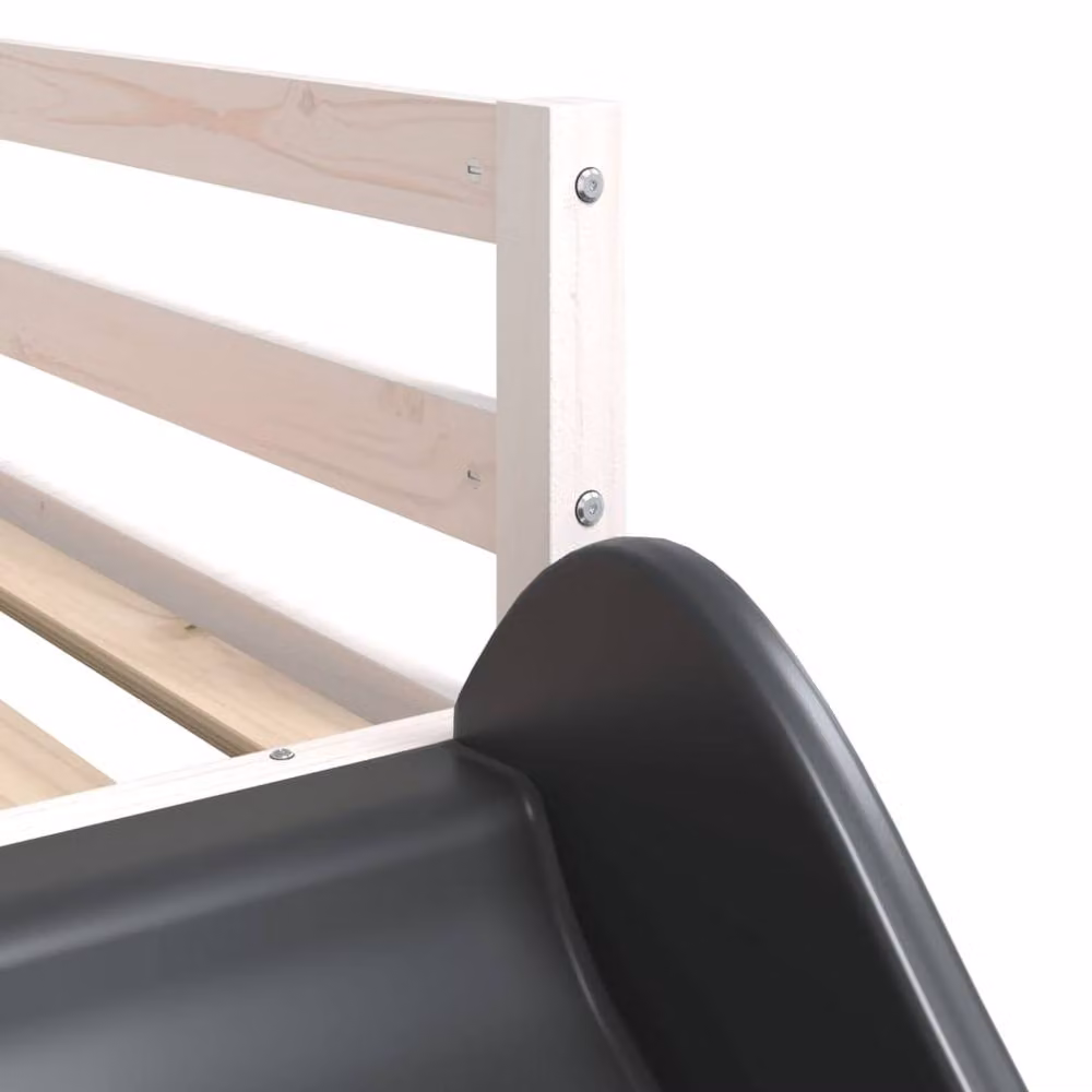 Berkfield Home White Solid Wood Bunk Bed with Slide and Ladder for Children, W/D/H: 90 x 200 cm – 4