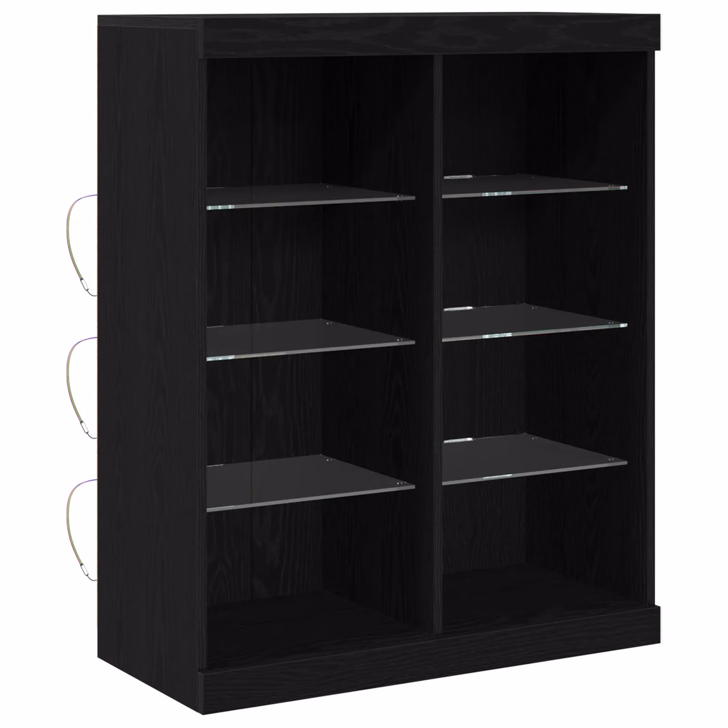 Berkfield Home Modern Black Oak Sideboard with Integrated LED Lights, W/D/H: 41 x 37 x 100 cm – 2
