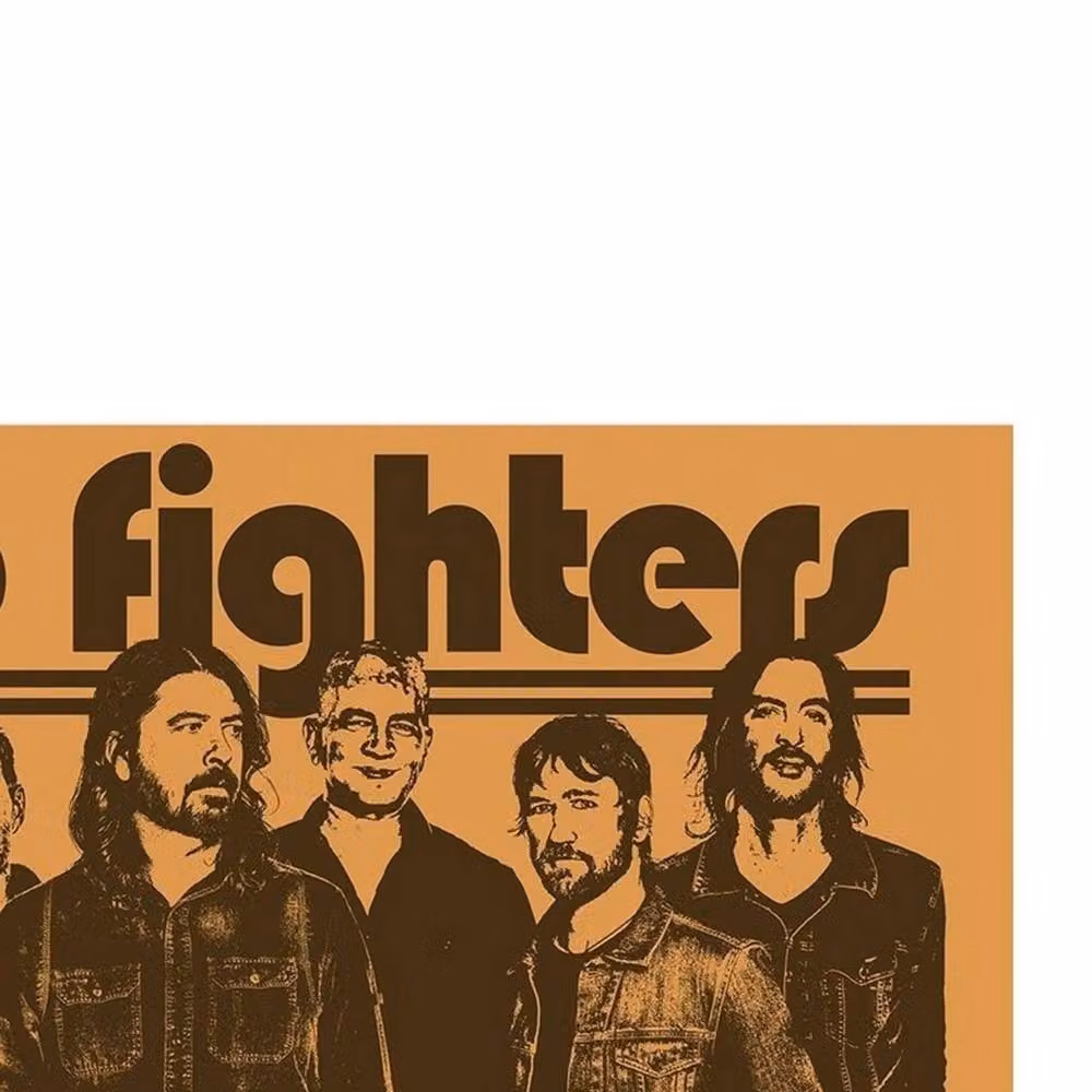 Foo Fighters Retro Typography Paper Poster in Brown – 2