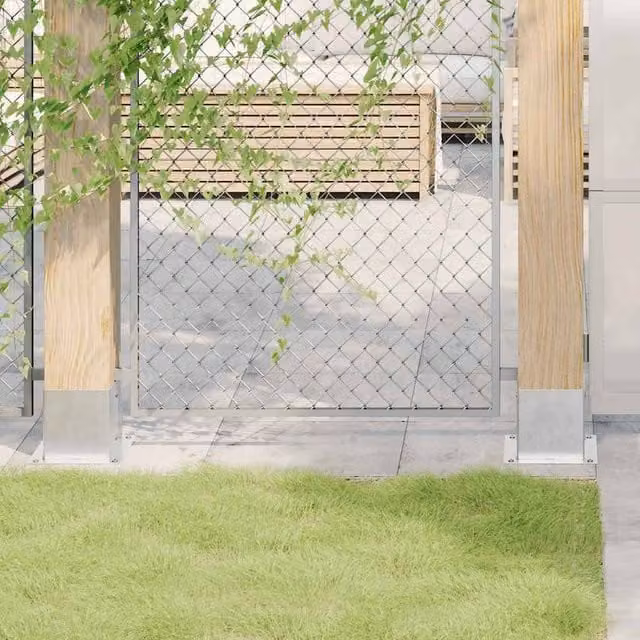 Berkfield Home Square Post Bases, 12 Pack, Silver Galvanised Steel, 14.1 x 14.1 cm
