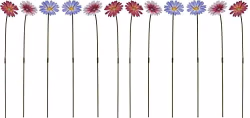 Garden Gear Metal Daisy Stakes, Multicolour Decorative Floral Ornaments, Height: 57 cm (Purple x2) – 1