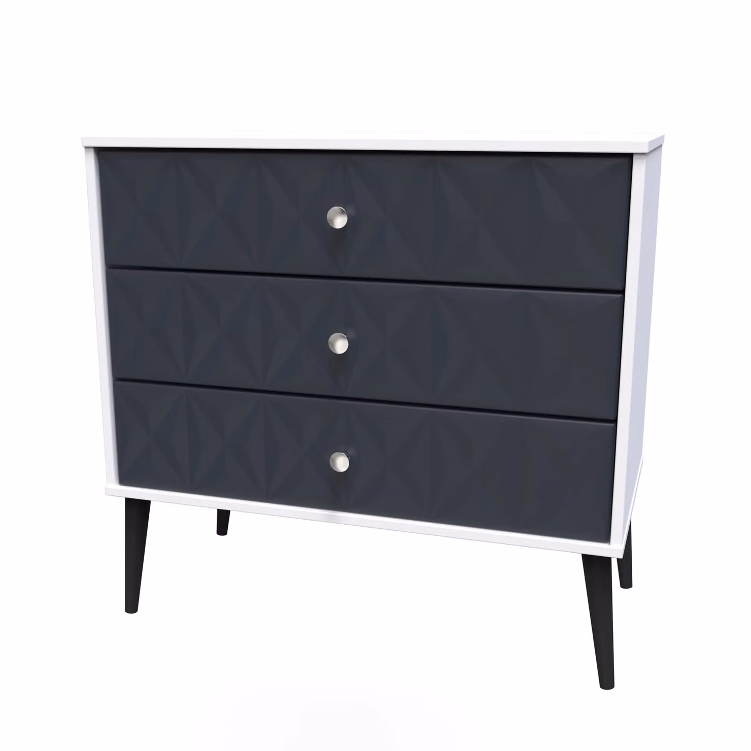 Ready Assembled 2 U Toledo 3 Drawer Chest in Dark Blue and Black – 2