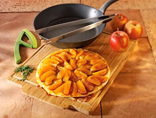 Kuhn Rikon Black Star 3233 Uncoated Cast Iron Frying Pan with Board, Black, Diameter: 19 cm – 6