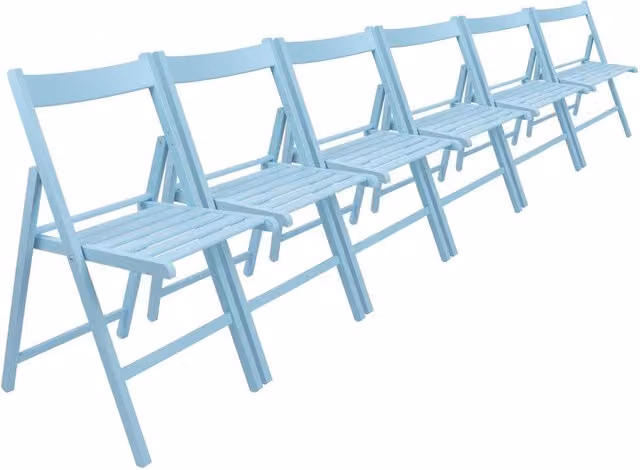 Harbour Housewares Blue Beech Wood Folding Chair