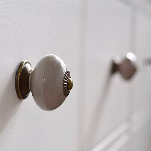 Nicola Spring Grey Ceramic Cupboard and Drawer Knobs, Pack of 12 – 5