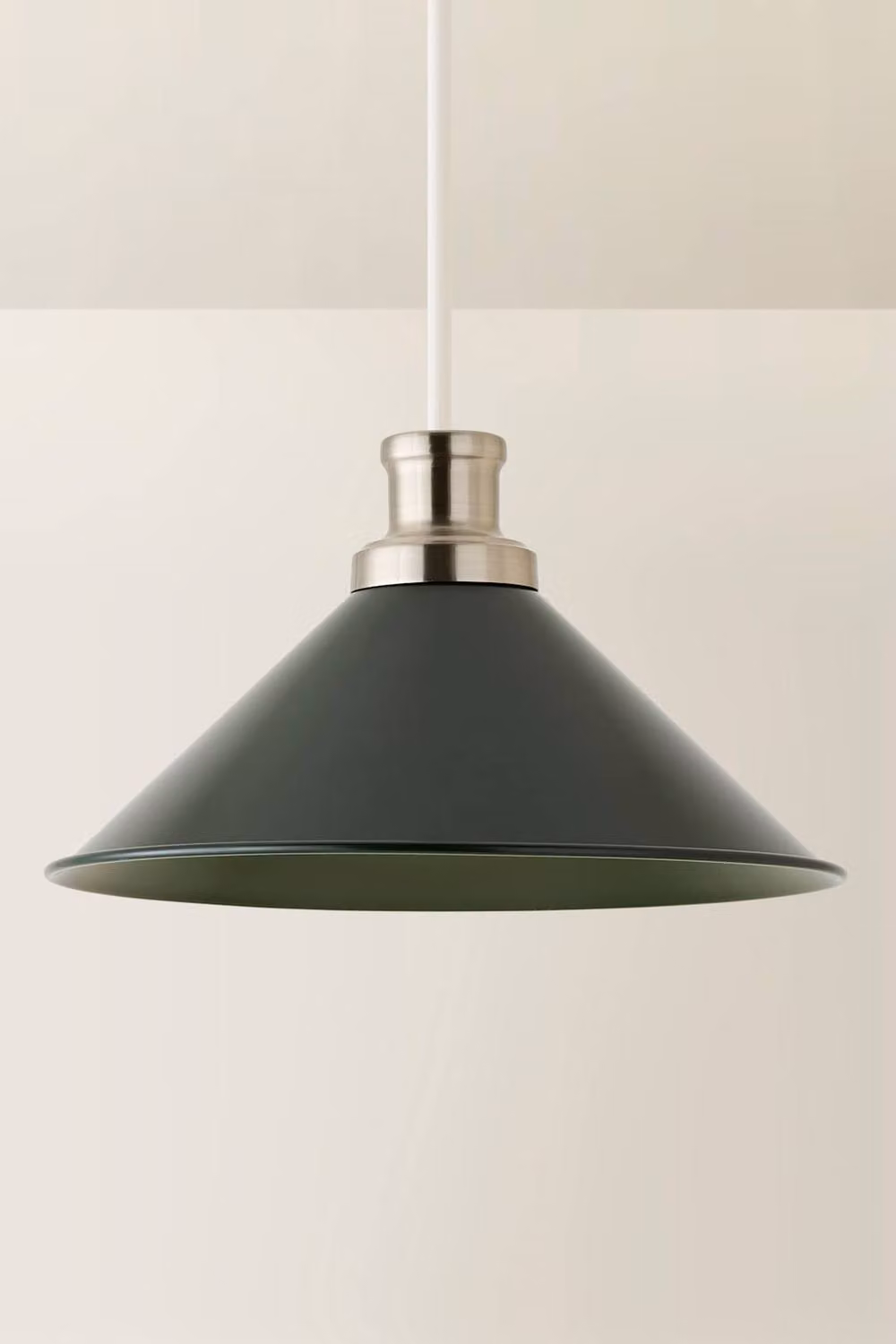 ValueLights Morgan Tapered Metal Rolled Edge Cone Lampshade in Dark Green – 2