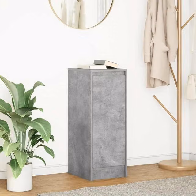 Berkfield Home Sideboard in Concrete Grey, MDF, W/D/H: 29.5 x 34 x 76 cm