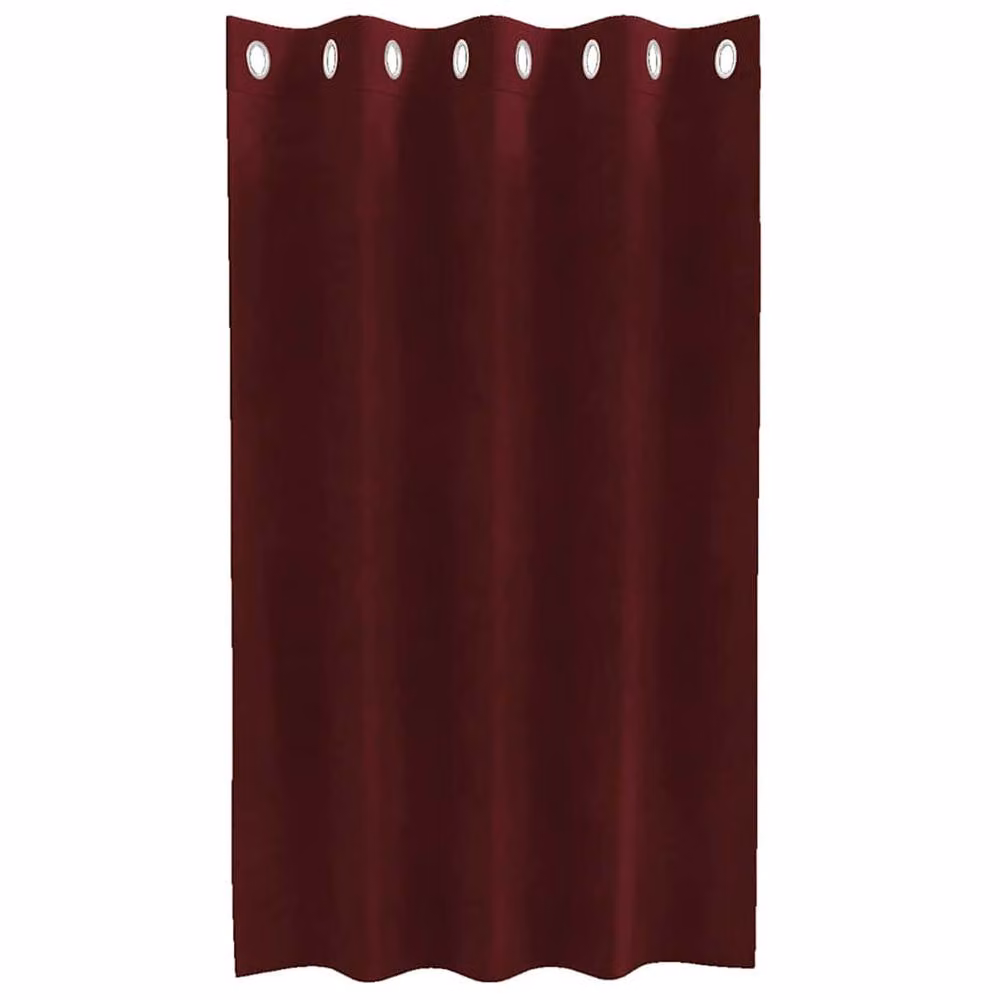 Berkfield Home Wine Red Velvet Blackout Curtains with Eyelets, 2 Pack – 4