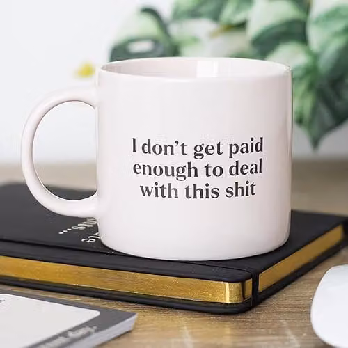 Something Different Funny I Don't Get Paid Enough to Deal with This Sh*t Ceramic Mug in Pink or Purple, 370ml – 2