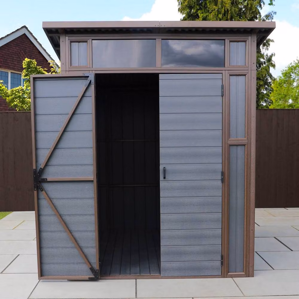 Mercia Premium Composite Pent Shed in Grey, W: 203 cm, D: 208 cm, H: 240 cm – 4