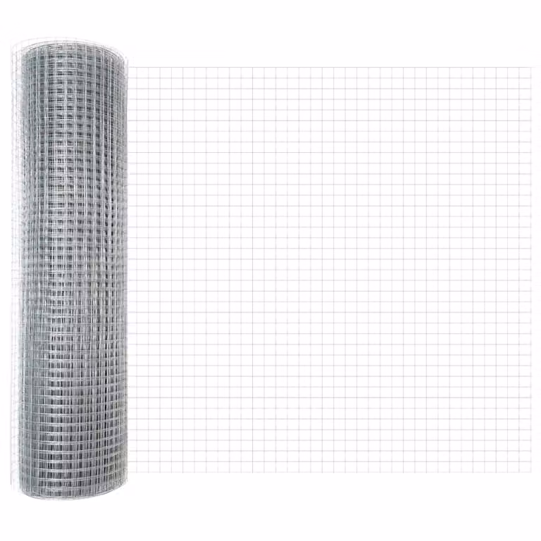 Berkfield Home Galvanised Steel Welded Wire Fence, Silver, H: 0.6 m x L: 100 m