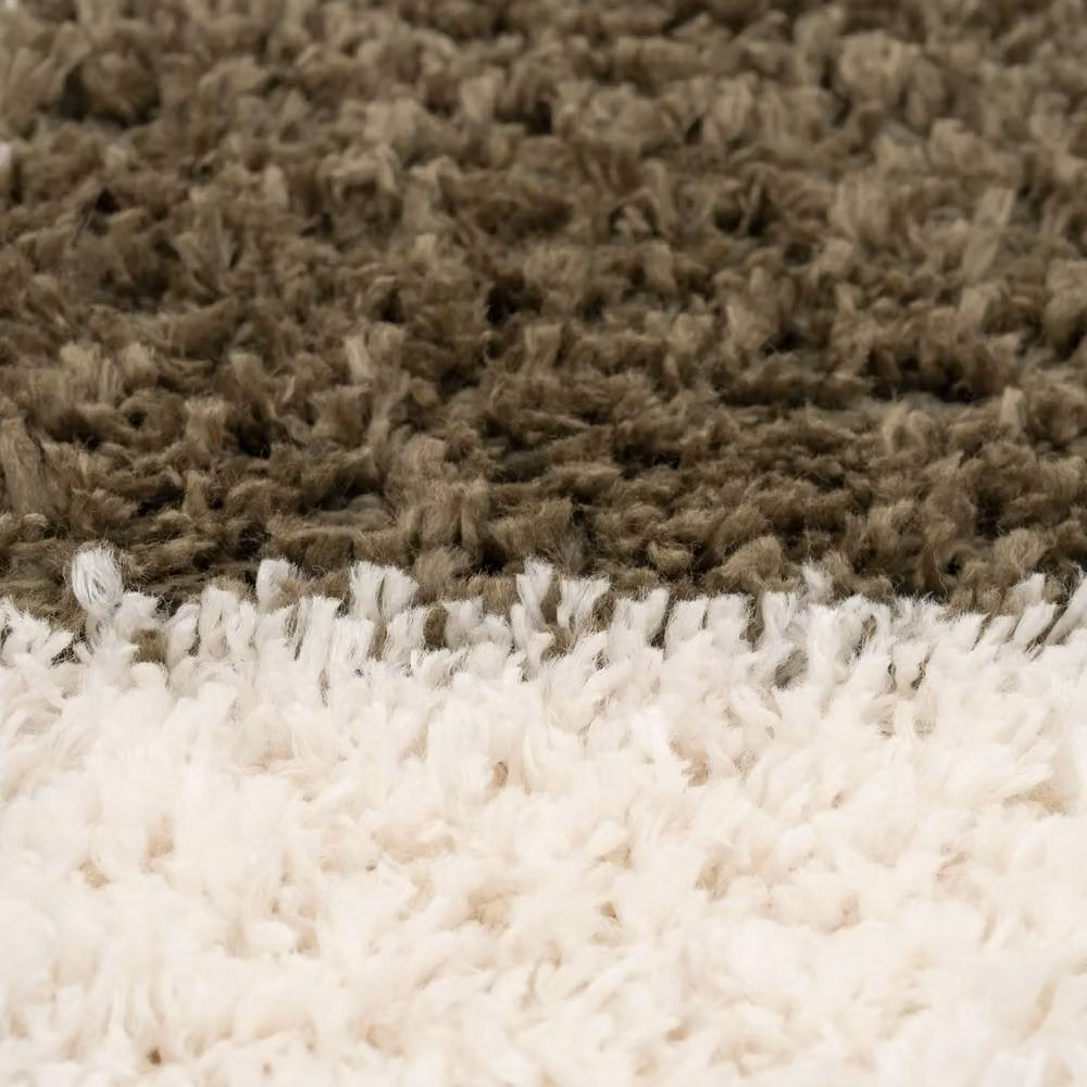 Kukoon Cream Checkerboard Shaggy Rug, W: 120 cm, L: 170 cm – 7