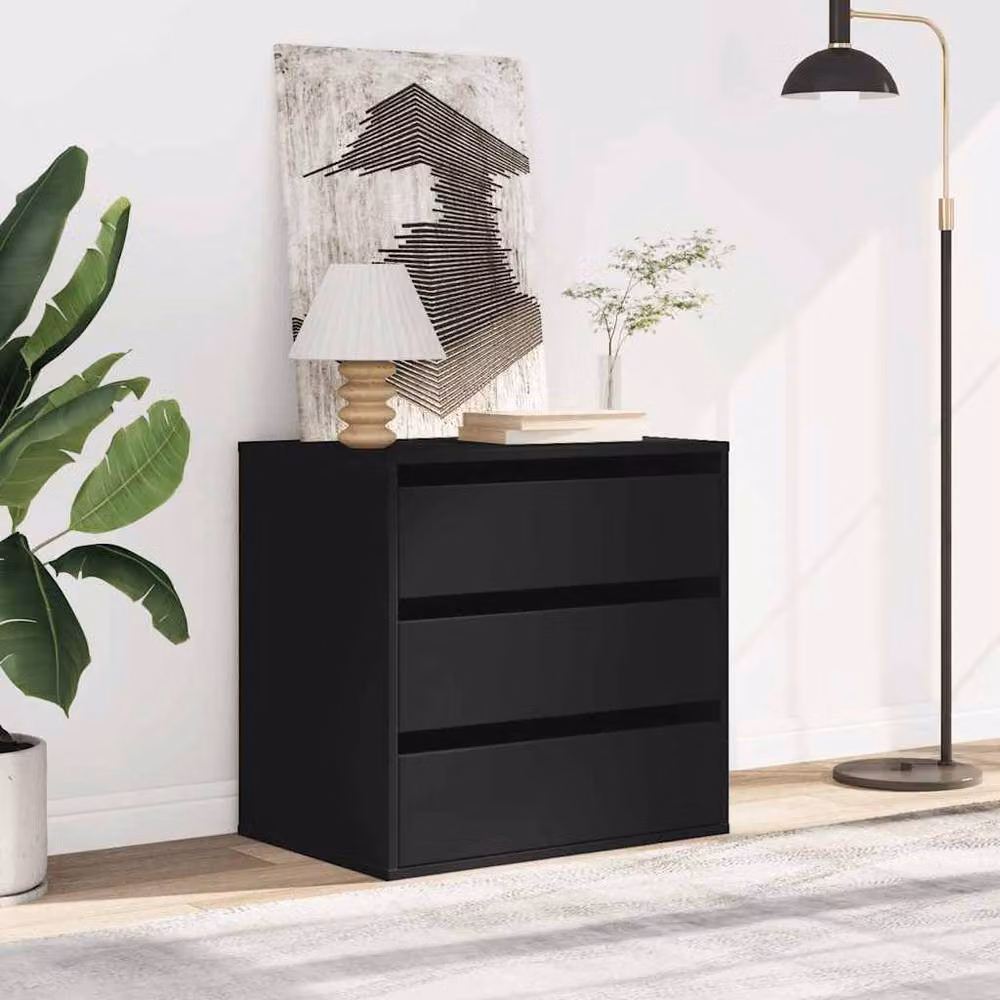 Berkfield Home Corner Chest of Drawers in Black, W: 60 cm, D: 41 cm, H: 58 cm – 3