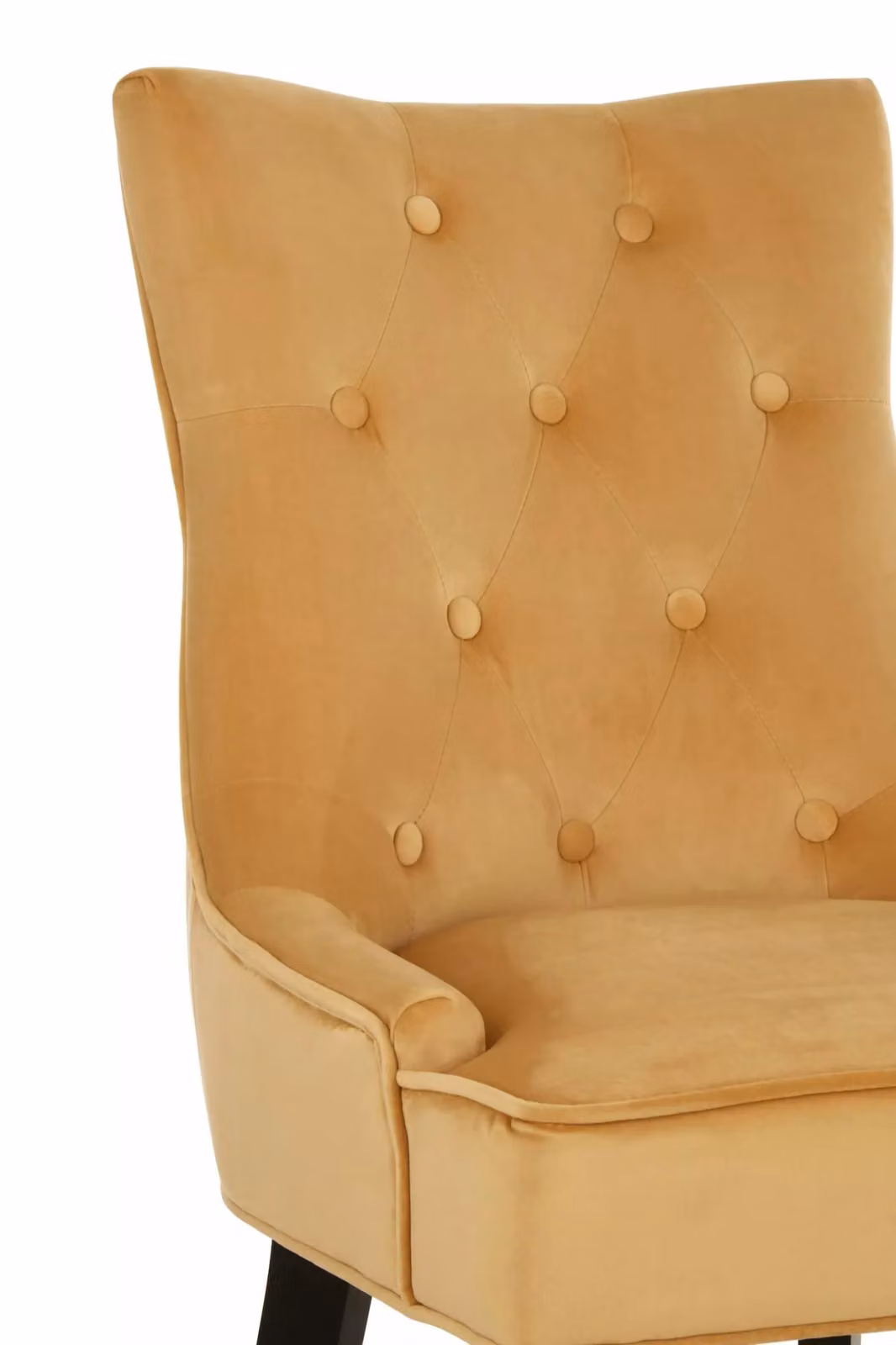 Interiors by Premier Gold Velvet Dining Chair with Armrests and Rubberwood Frame – 4