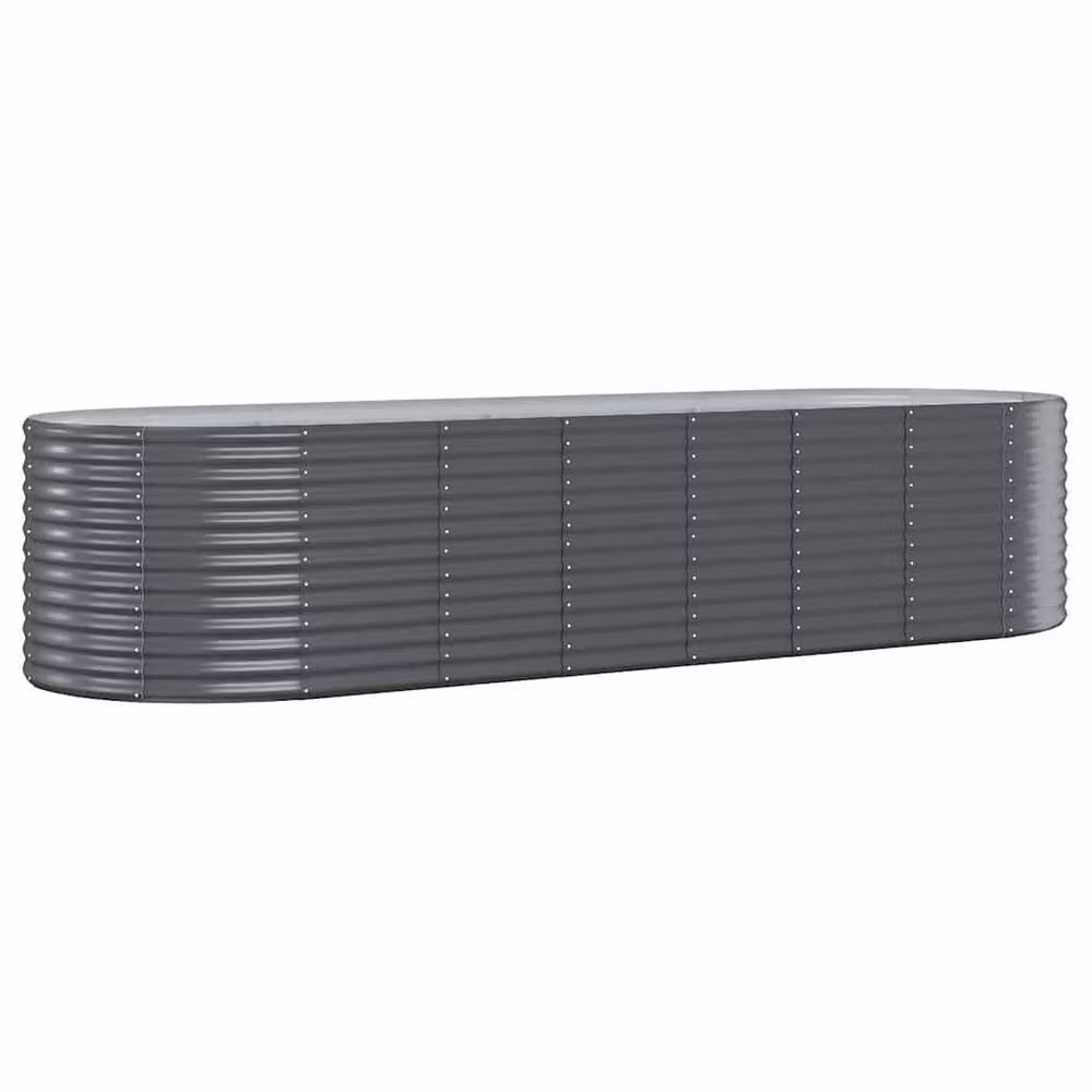 Berkfield Home Garden Powder-coated Steel Raised Bed in Anthracite, W/D/H: 322 x 100 x 68 cm – 2