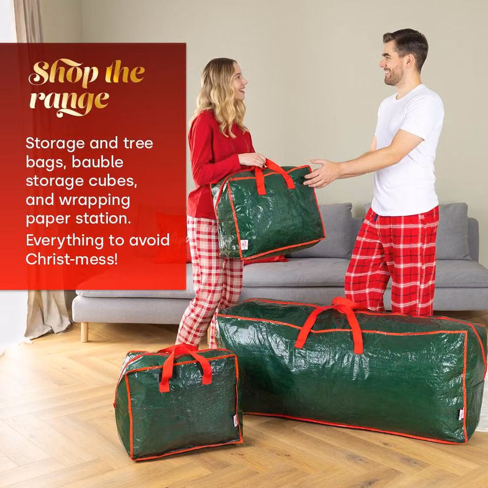 Hillington 7ft Christmas Tree Storage Bag in Green – 6