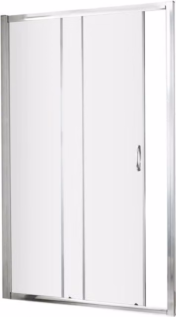 Balterley Ruwa Sliding Rectangular Glass Shower Door in Silver, W: 110 cm, H: 185 cm