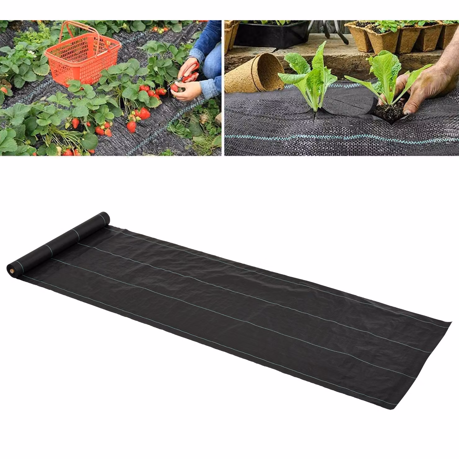 Outsunny Premium Heavy-Duty Weed Barrier Landscape Fabric, Black, 1 x 50 m – 2