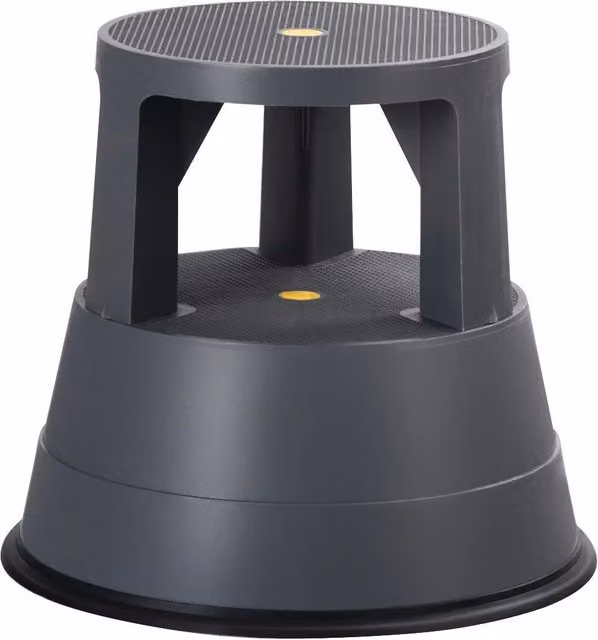 Costway Roller Step Stool with Casters and Non-slip Rubber Band in Black
