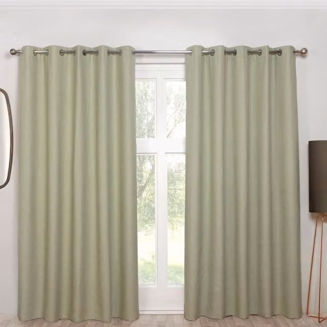Sundour Cosmos Green Blackout Eyelet Curtains, Thermal Insulating, Width: 168 cm, Drop: 229 cm