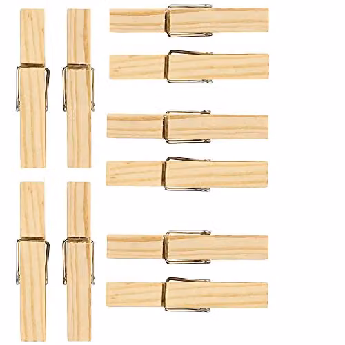 UMKYTOYS 100 Wooden Craft Laundry Pegs in Brown for DIY Arts and Crafts