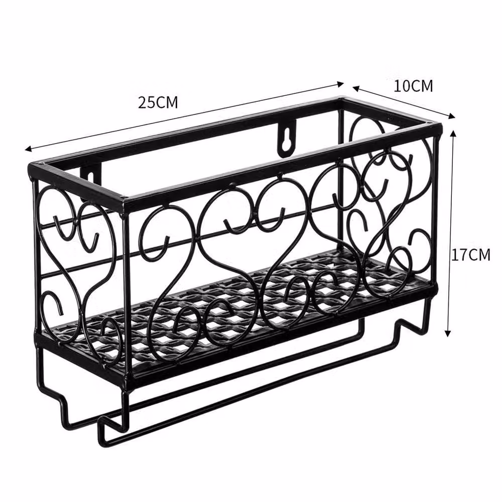 KORVIXA Wall Mounted Wine Rack Hanging Storage Shelf in Matt Black – 2