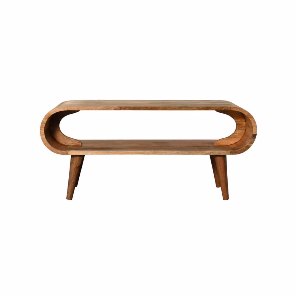 Wyld Haus Porquerolles Nordic Oak and Mango Wood Open Coffee Table, Brown, W/D/H: 90 x 40 x 35 cm – 2