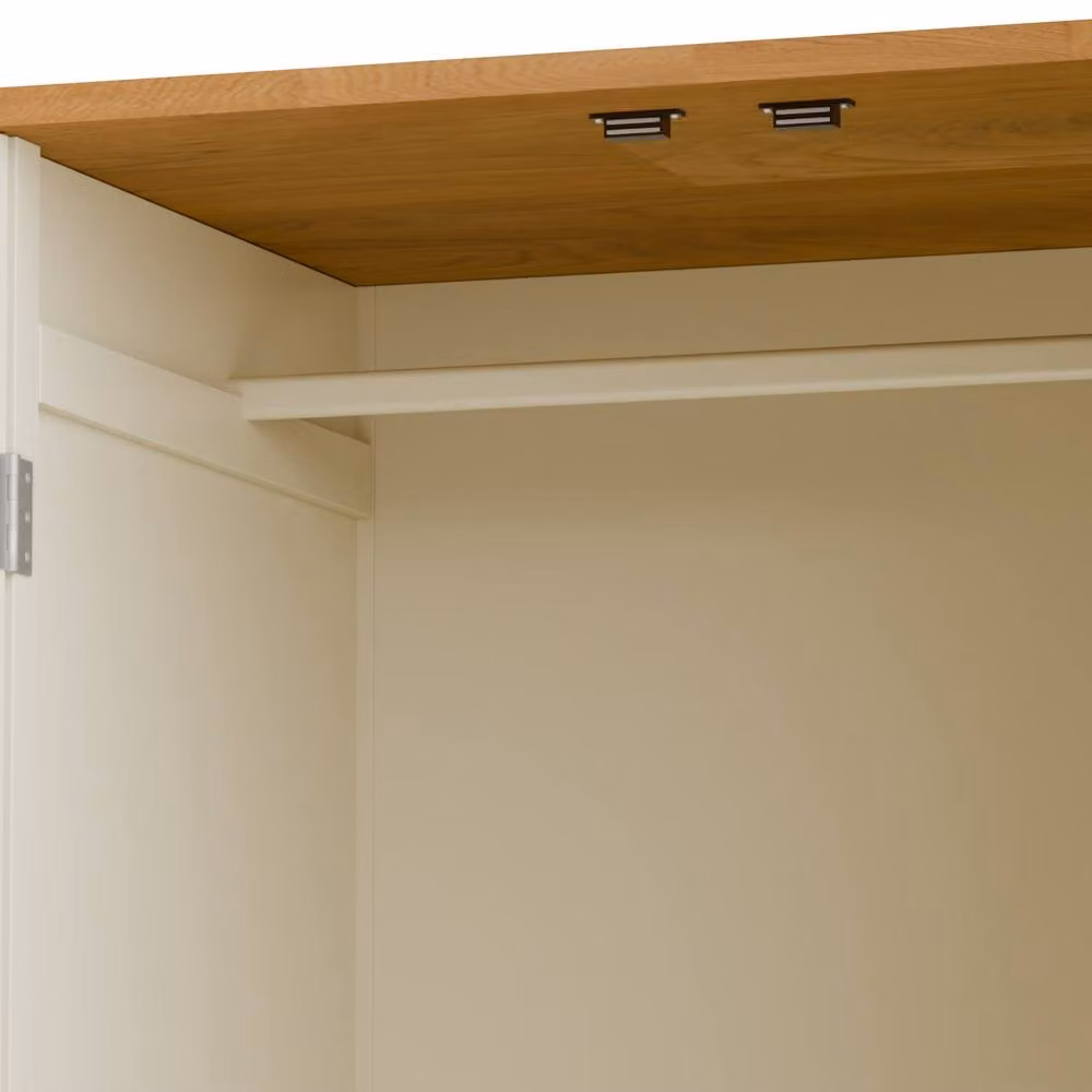 Cheshire Premium Ridgeway Wardrobe in Ivory and Oak, H 188.0 cm x W 80.0 cm – 3