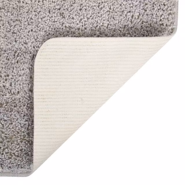 Berkfield Home Shaggy Round Rug in Light Grey, Non-Slip and Washable, Diameter: 160 cm