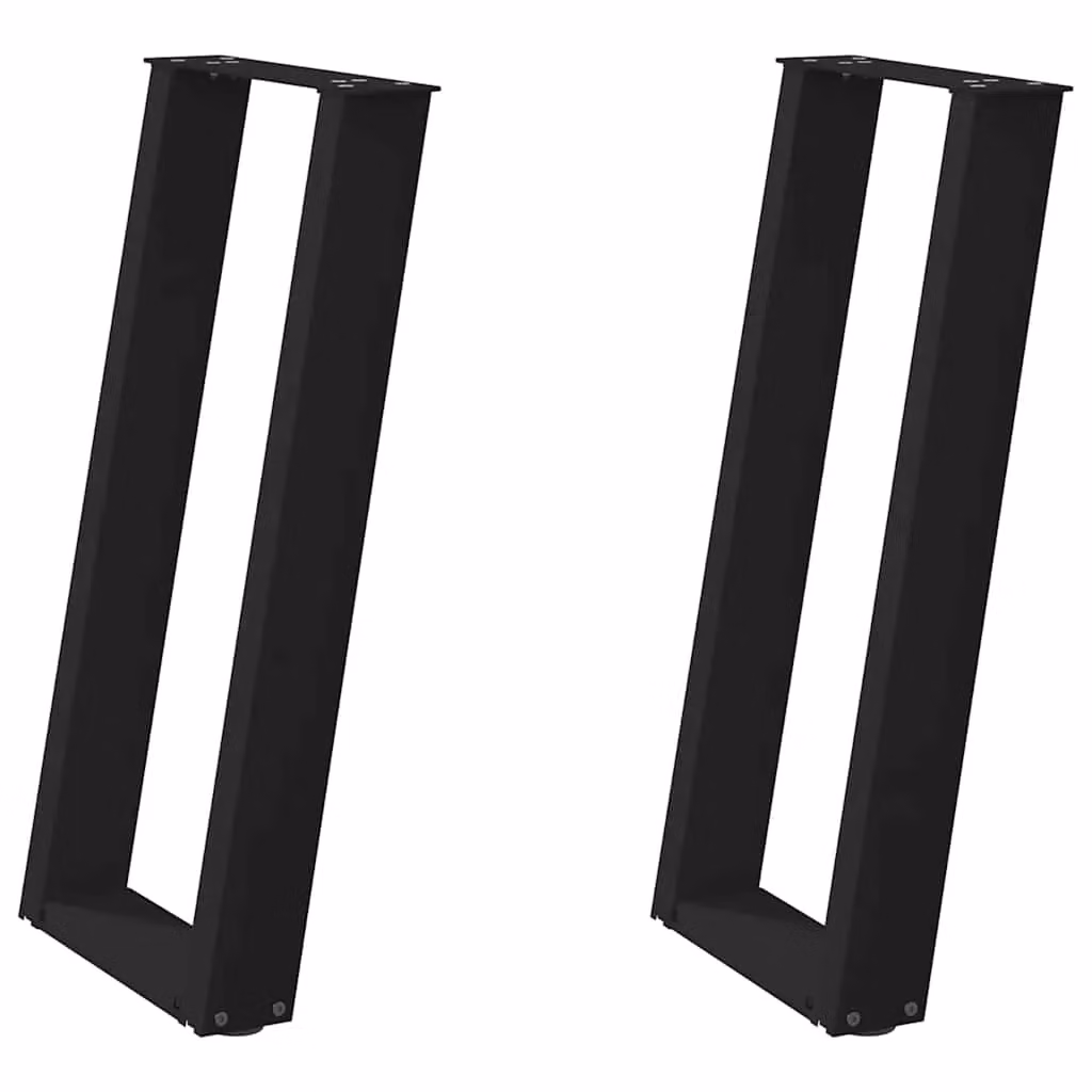 Berkfield Home U-Shaped Console Table Legs, 2 Piece Black Steel Set, W: 38 cm, H: 72-73 cm – 2