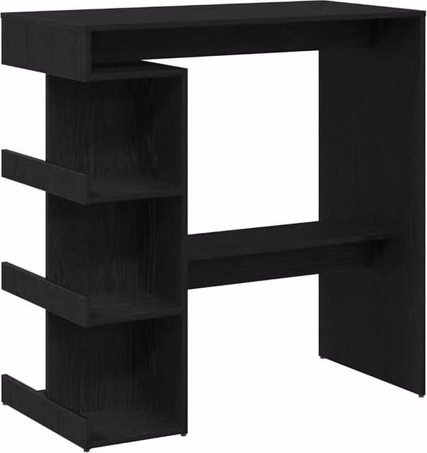 Berkfield Home Black Oak Bar Table with Storage Rack, W/D/H: 100 x 50 x 101.5 cm – 1