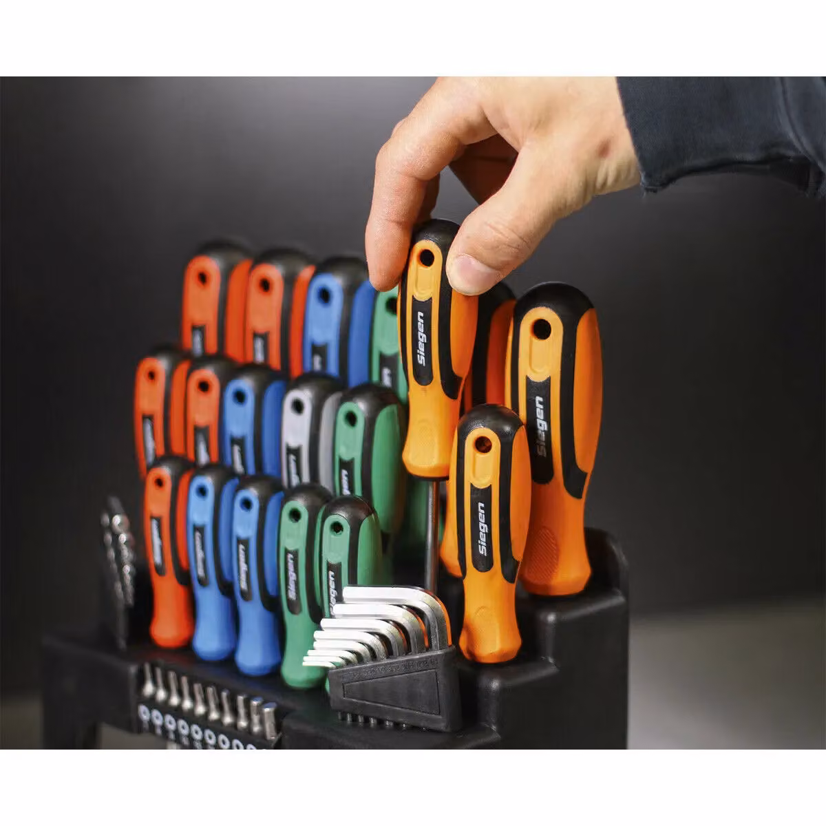 Loops 44 Piece Multicolour Large Screwdriver Hex Key and Bit Set with Storage Stand – 4