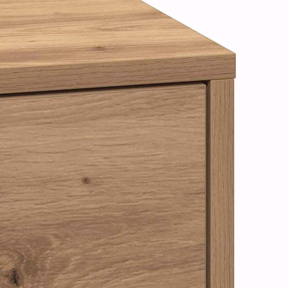 Berkfield Home Modern Bedside Cabinet in Brown Artisan Oak with Integrated LED Lights – 3