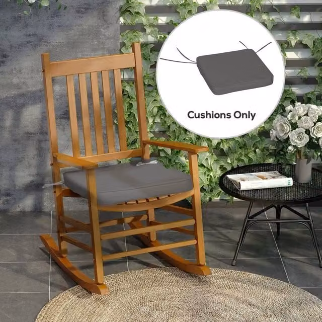 EONLION Set of 6 Square Chair Cushion Seat Pads in Dark Grey, W/D: 100 x 100 cm