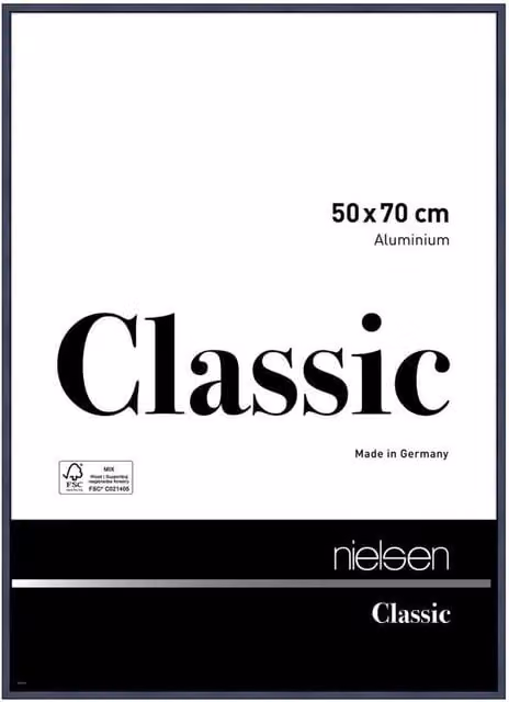 Nielsen Design Classic Round Single Picture Frame in Blue with Metal and Glass Front, W: 50 cm