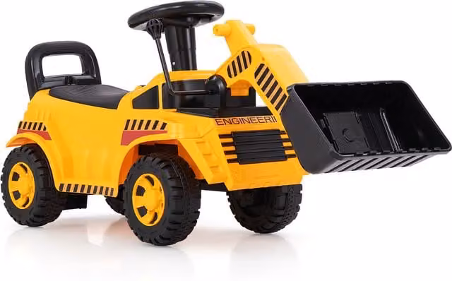 Costway Kids Ride on Excavator Bulldozer Sand Vehicle with Light and Sound, Yellow
