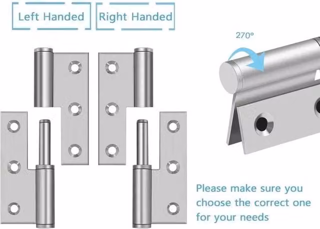 NESTLUNE 3-Set 3 Inch Stainless Steel Butt Door Hinges in Silver