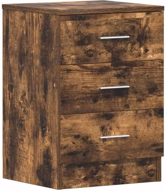 Berkfield Home Smoked Oak Bedside Cabinet in Brown, W/D/H: 38 x 35 x 56 cm – 1