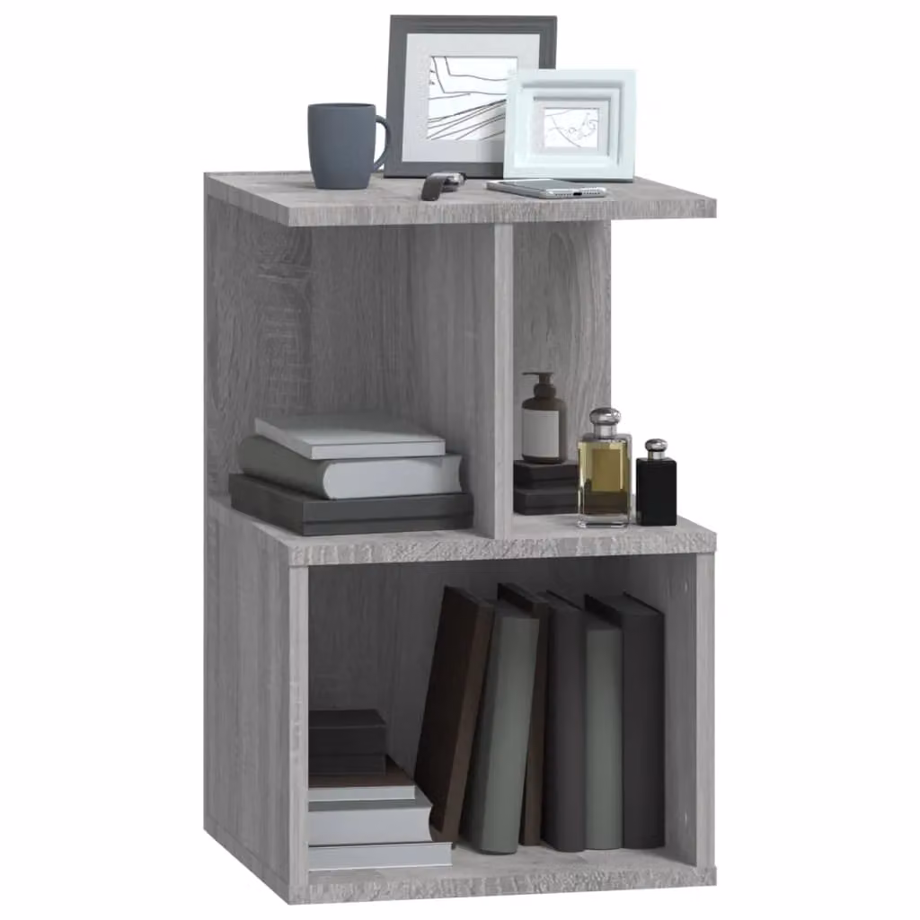 Berkfield Home Set of 2 Grey Sonoma Bedside Cabinets in Engineered Wood, W/D/H: 35 x 35 x 55 cm – 4