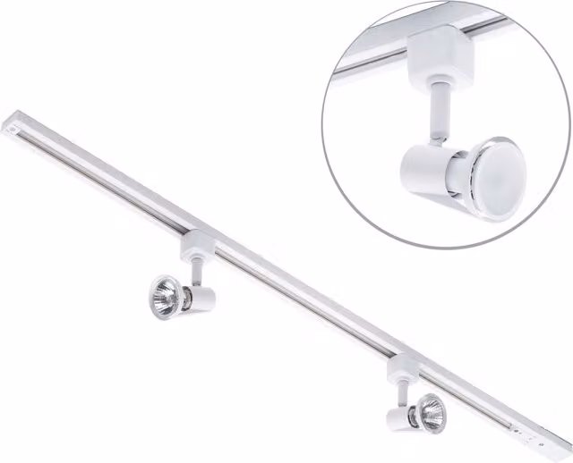 Litecraft Harlem Track Light Kit with 2 LED Spotlight Heads in White, 1 m